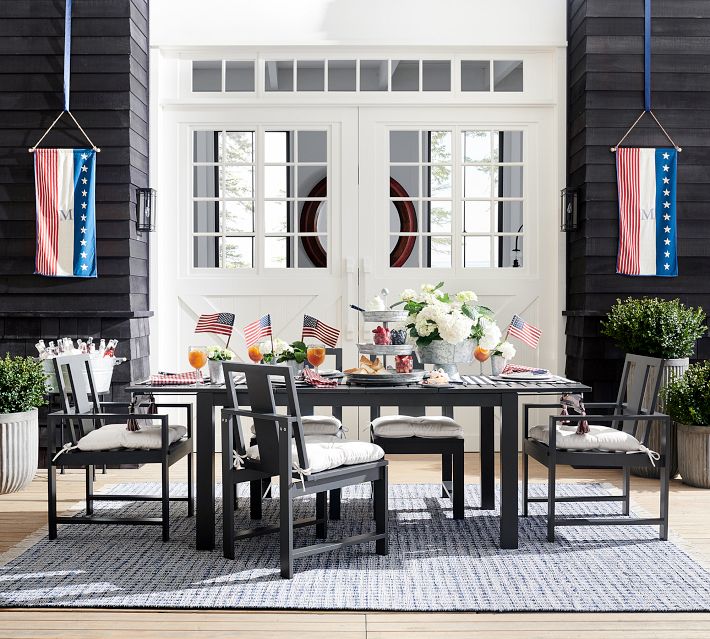 Indio metal extending dining table discount
