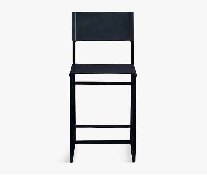Pottery barn hardy leather bar stool discount