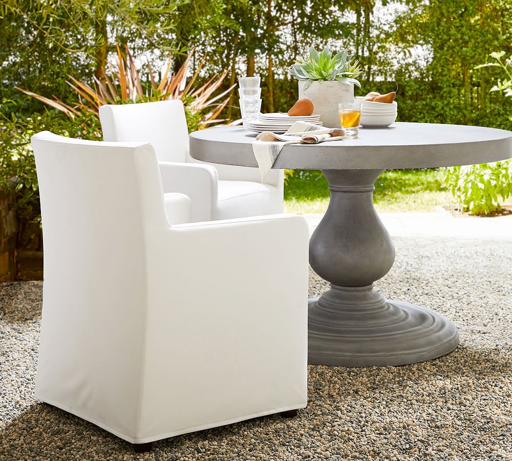 Jake Slipcovered Outdoor Dining Side Chair &amp; Armchair