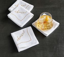 Cheers! Cotton Cocktail Napkins - Set of 4