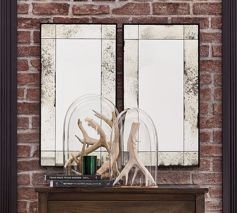 Tribeca Antiqued Glass Rectangular Mirror