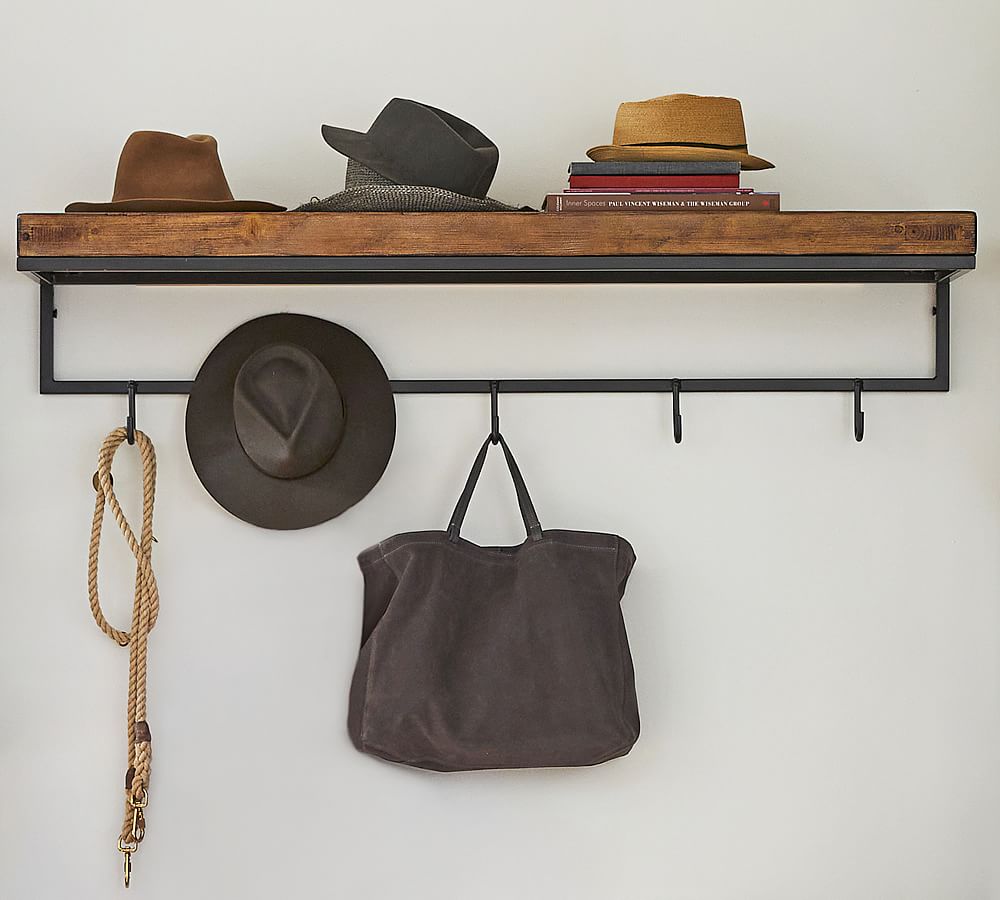 Malcolm Entryway Wall Shelf with Hooks