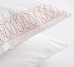 Monique Lhuillier Margaux Embroidered Organic Percale Pillowcases - Set of 2