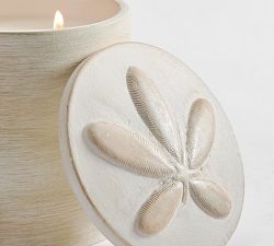 Sand Dollar Ceramic Candle - Bergamot Oakmoss