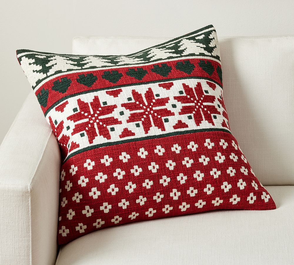 Open Box: Kodiak Embroidered Fair Isle Sweater Pillow
