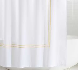 Pearl Embroidered Organic Shower Curtain