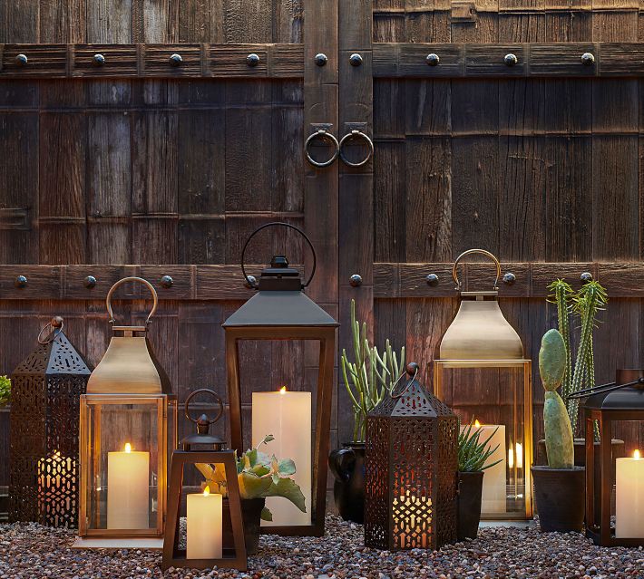 Premium Flickering Flameless Outdoor Pillar Candle | Pottery