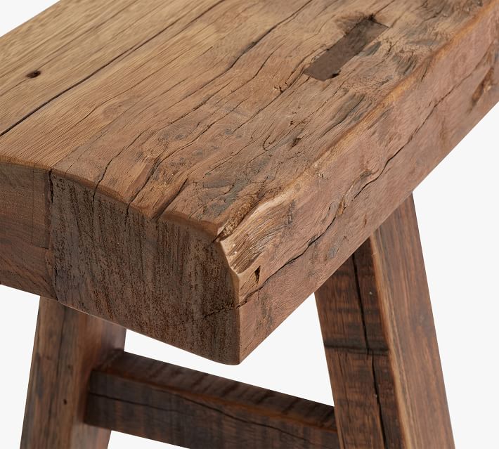 Pottery barn wood bench discount