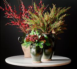 Faux Red Berries Cedar Pine Spray - 35&quot;