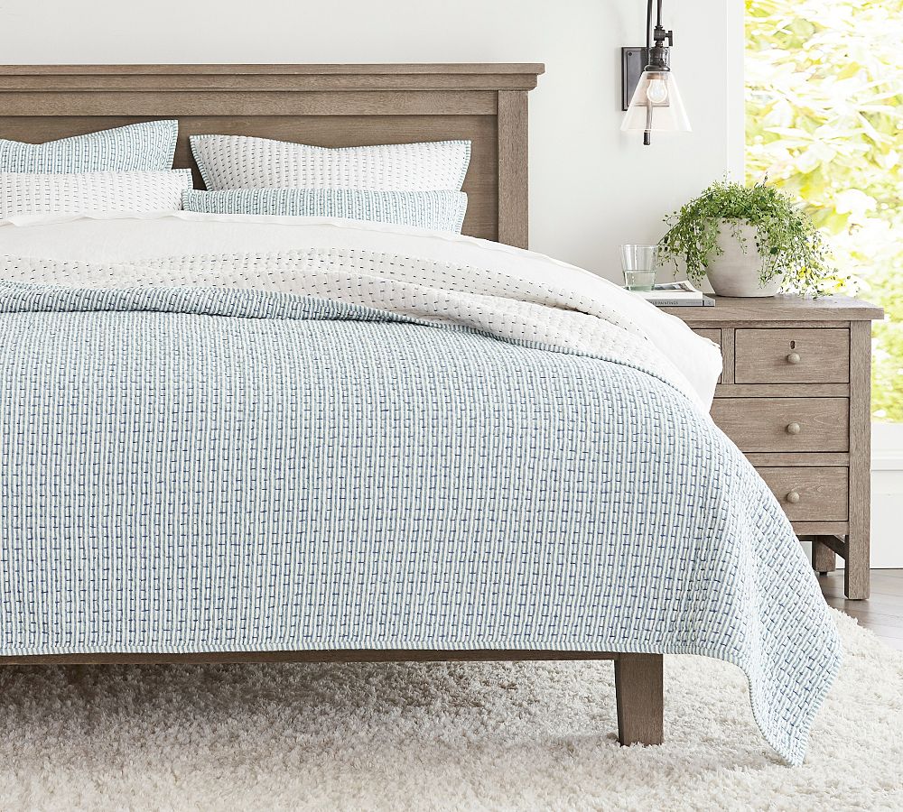 Pick-Stitch Wheaton Reversible Striped Cotton Quilt
