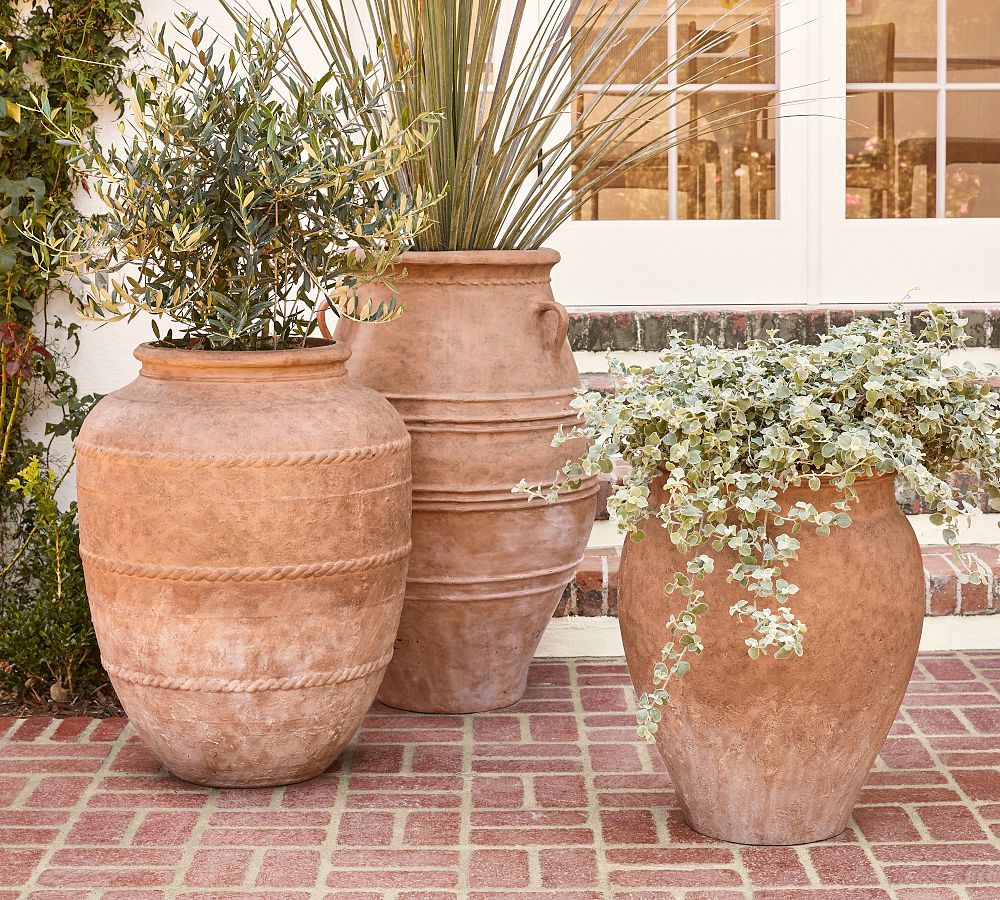 Sienna Fiber Stone Outdoor Planters | Durable & Stylish