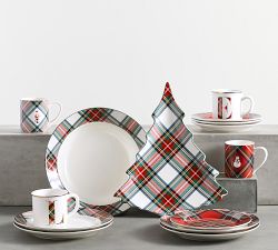 Stewart Plaid Stoneware Dinner Plates - Set of 4