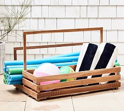 Teak Outdoor Pool Float Storage