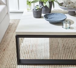 Malibu Metal &amp; Concrete Rectangular Outdoor Coffee Table (40&quot;)