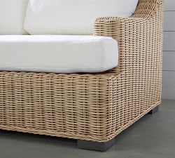 Huntington Wicker 2-Piece Loveseat Double Chaise Slope Arm Outdoor Sectional