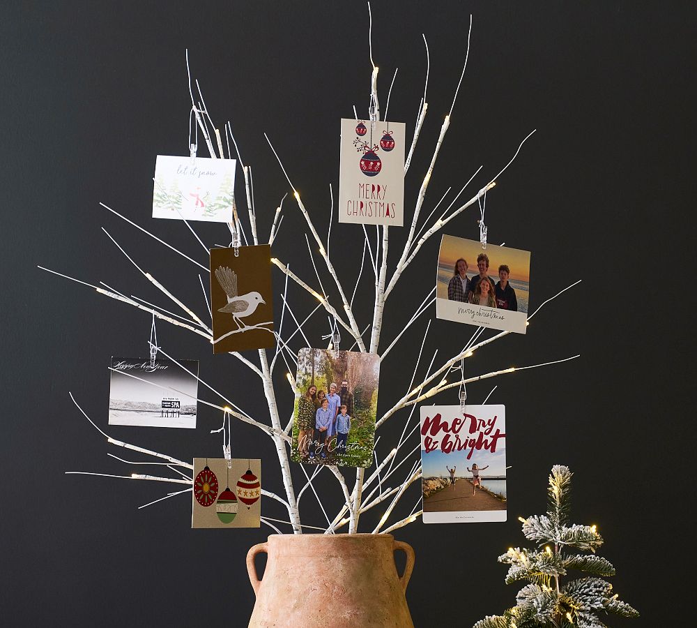 Light Up Birch Tree Branch Cardholder