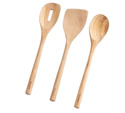 Olive Wood Kitchen Utensils, Set of 3