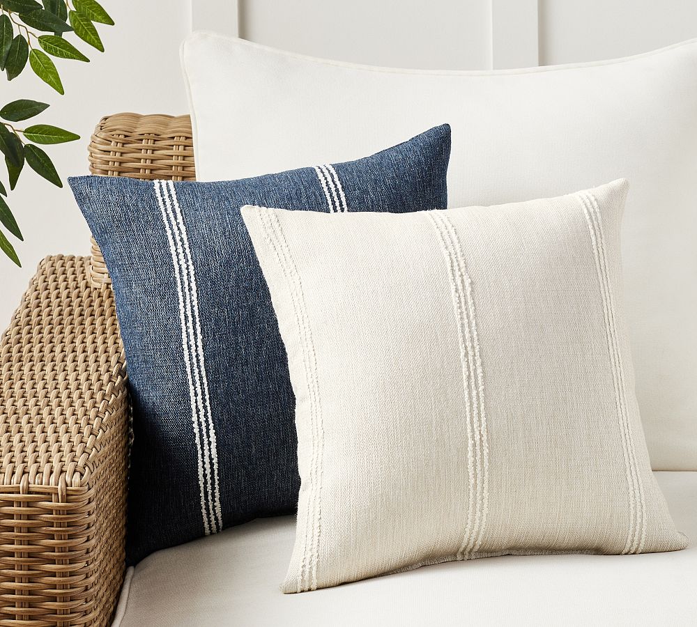 Sunbrella&#174; Recycled Candlewick Striped Outdoor Pillow