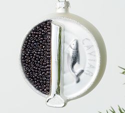 Champagne &amp; Caviar Glass Ornaments