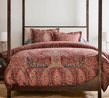 Talia Paisley Percale Duvet Cover Pottery Barn