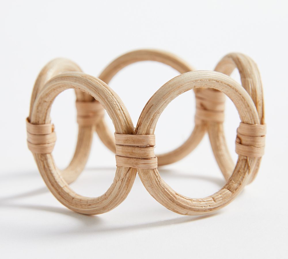 Monique Lhuillier Antibes Handwoven Wicker Napkin Rings - Set of 4