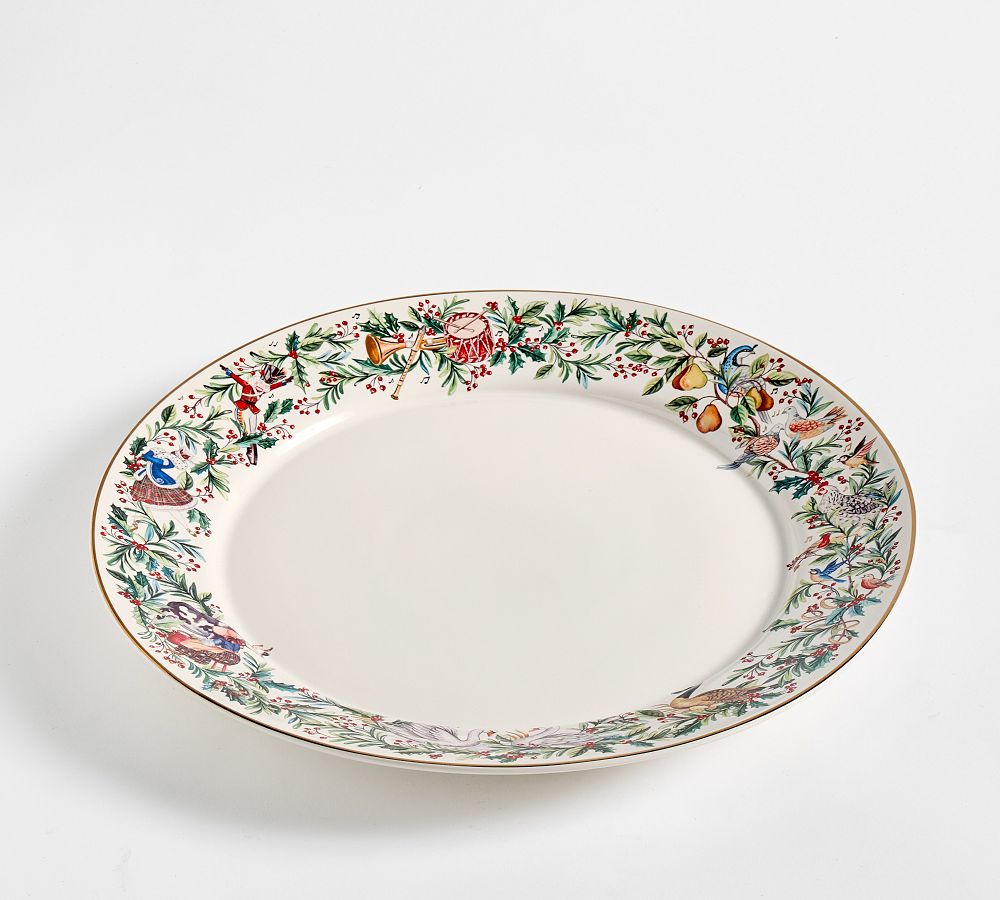 Pottery Barn 12 Days of Christmas Stoneware Round Serving Platter