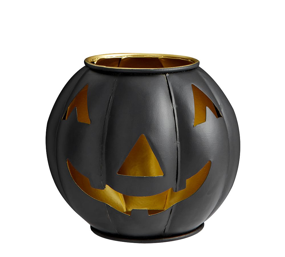 Metal Jack-O-Lantern Candleholder, Set of 3