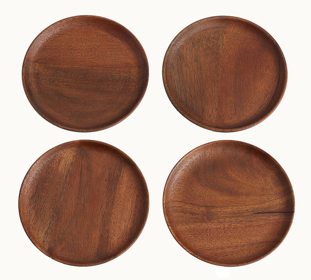 Pottery Barn Chateau Wood Handcrafted Coasters - Set of 4
