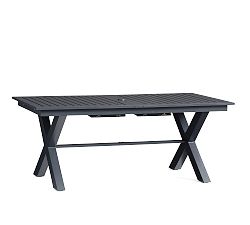 Indio Metal X-Base Extending Outdoor Dining Table, Slate