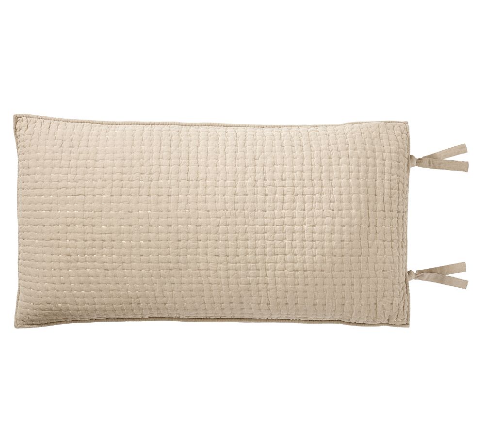 Pick-Stitch Handcrafted Cotton/Linen Quilted Sham