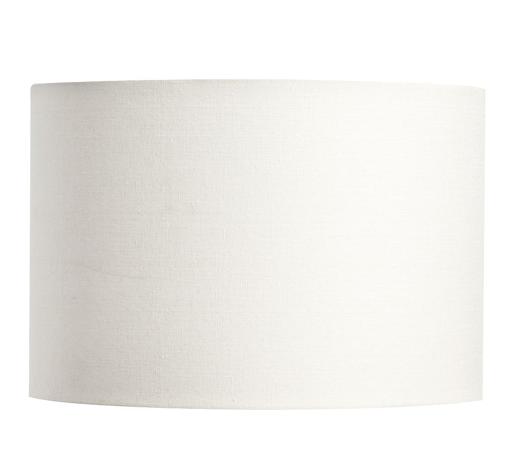 Open Box: Gallery Linen Straight-Sided Drum Lamp Shade, 19" Diam Extra Large - White
