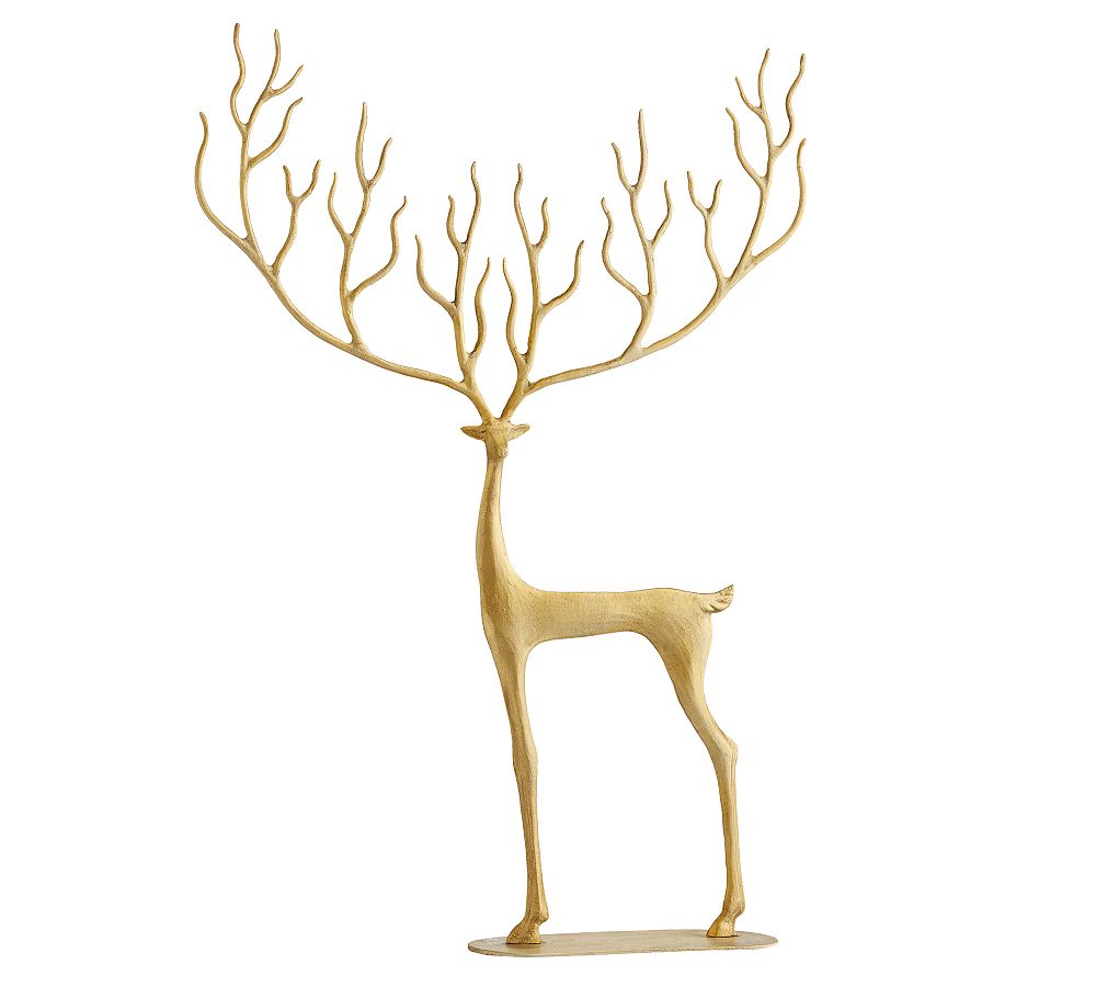 Brass Sculpted Reindeer - Large