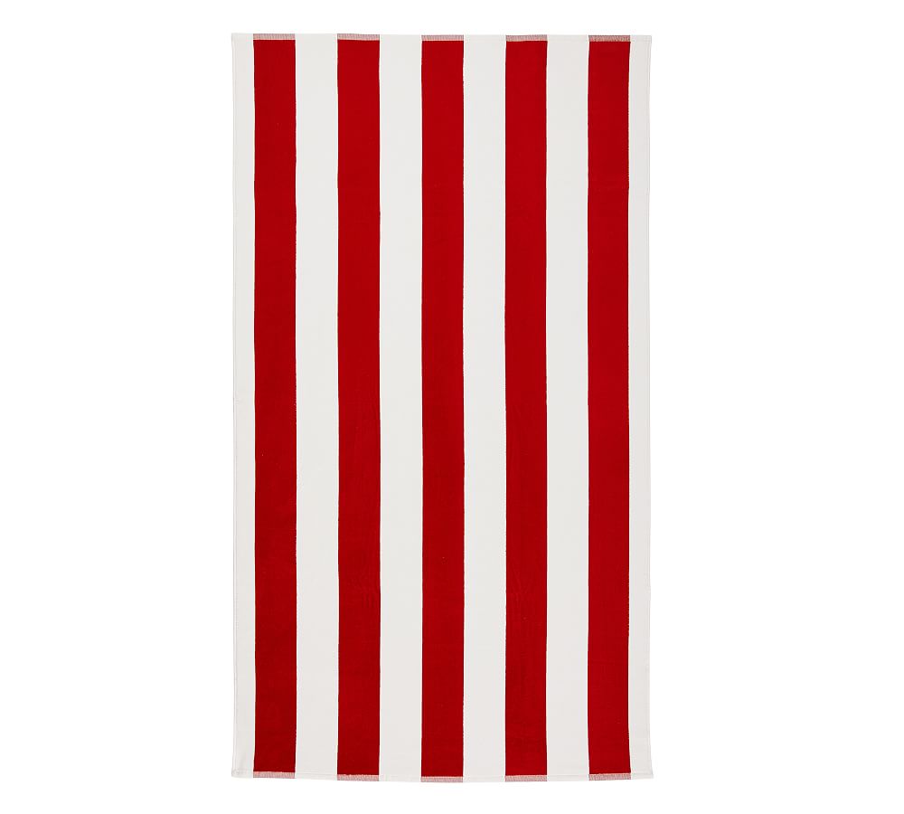 Classic Awning Striped Towel - Red
