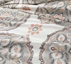 Anastasia Medallion Organic Print Percale Duvet Cover &amp; Shams