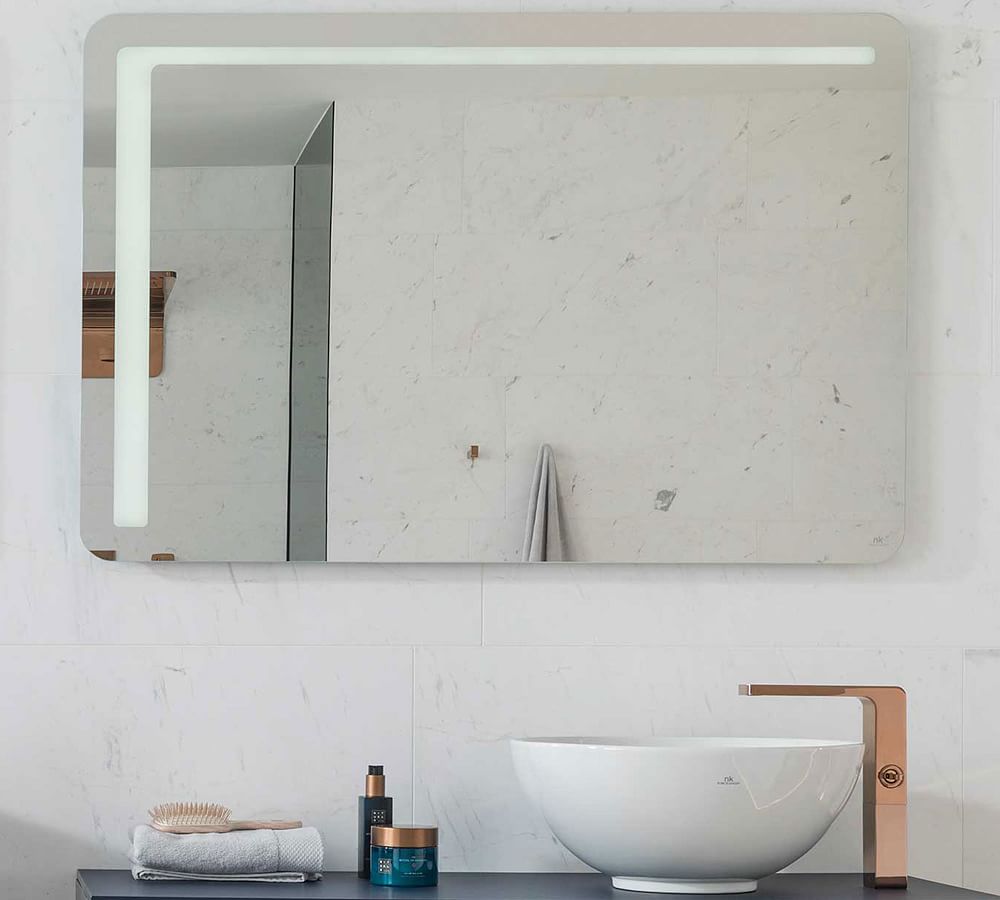 Danyaal Rounded Rectangular Frameless LED Light Mirror