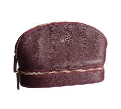 Personalized Reese Leather Travel Jewelry Collection - Merlot