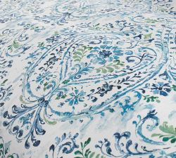 Naomi Paisley Cotton Linen Blend Duvet Cover &amp; Shams