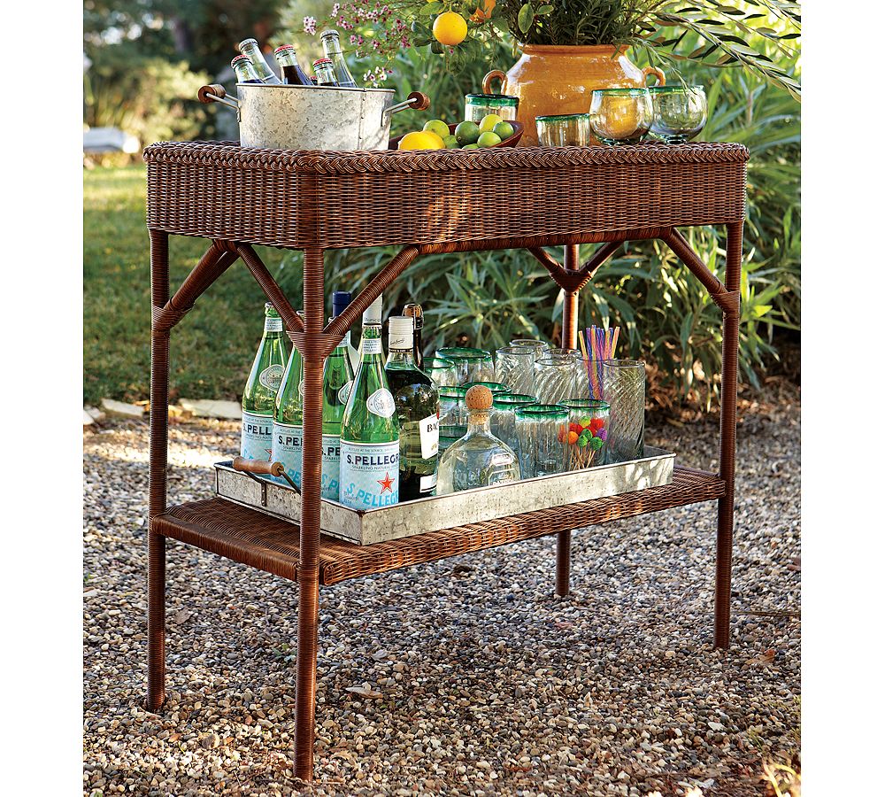 Palmetto All-Weather Wicker Bar Console, Honey