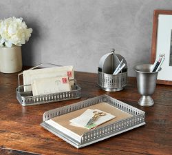 Siegel Eclectic Antique Silver Letter Holder/Caddy