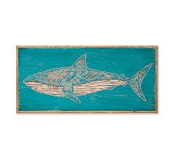 Carved Wood Shark Wall Art