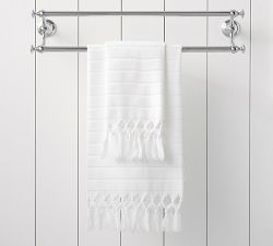 Striped Tassel Organic Towel