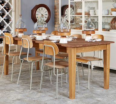 Brussels Barnwood Dining Table Saddle White 72 L x 36 W Pottery Barn