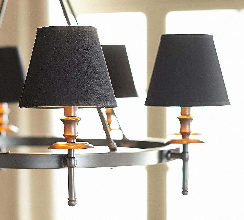 Black Linen Chandelier Shade, Set of 2 (6&quot;)
