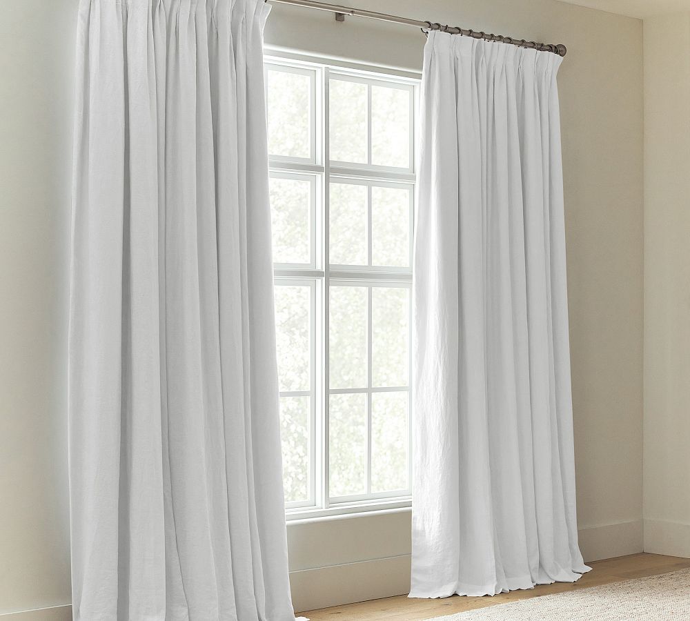 Belgian Flax Linen Pinch Pleat Blackout Curtain