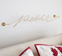 Brass Script Wall Art - Peace