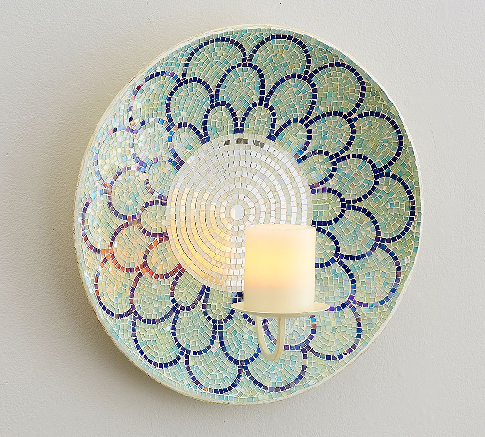 Blue Mosaic Tiles Wall Mount