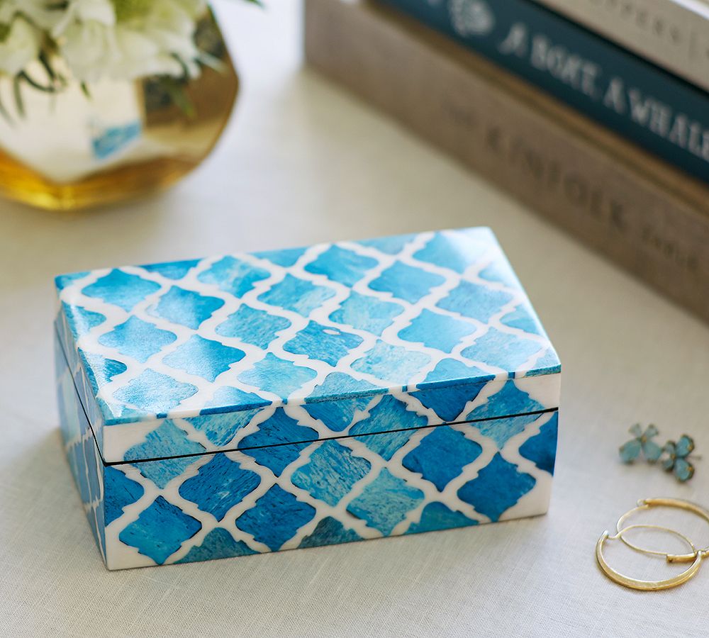 Moroccan Pattern Bone Boxes