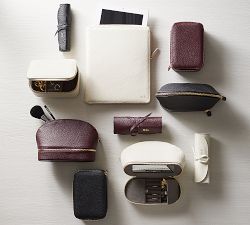 Personalized Reese Leather Travel Jewelry Collection - Merlot