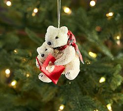 Bottlebrush Polar Bear Ornament