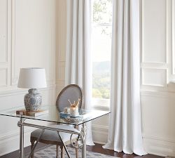 Custom Belgian Flax Linen Curtain - White